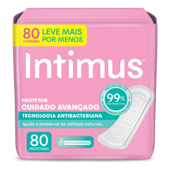 Intimus Protetor Diário Tecnologia Antibacteriana - 80 Unidades