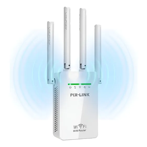 Amplificador De Sinal Wi-fi Turbo 4 Antenas 2800m