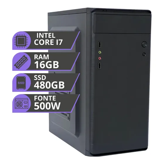 Pc Computador Cpu Intel Core I7 3.4ghz Ssd 480gb 16gb 500w