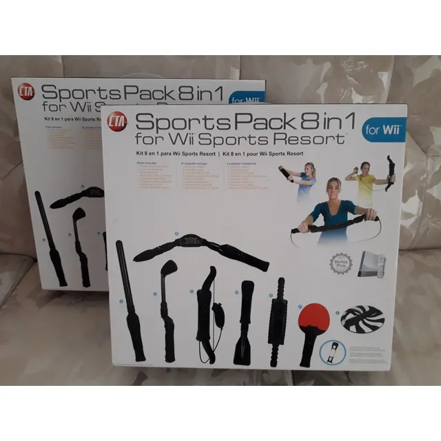 Accesorios Para Wii Pack Sports 8 En 1 Color Negro Geniales!