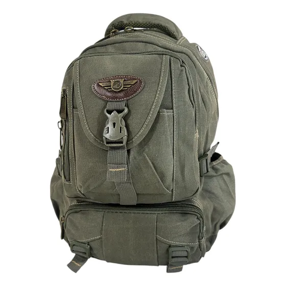 Mochila De Lona Reforçada Notebook Para Estudo E Trabalho Cor Verde Desenho Do Tecido Lisa