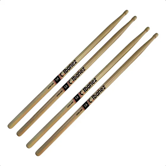 Kit 2 Pares Baqueta 5a Extra Longa Ponta De Madeira C.ibanez