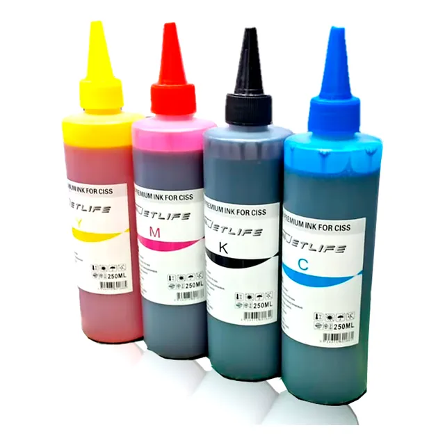 Kit X4 Tintas Compatibles Epson Serie L 250 Ml. Jetlife