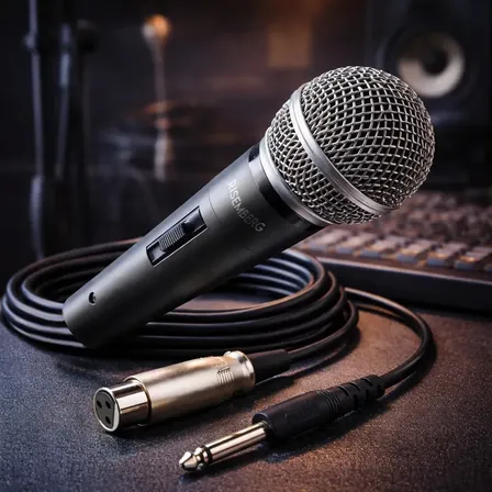 Microfone Potente Com Fio Dinâmico Profissional Cardioide Metal Karaoke Festa Bar Cancelamento De Ruído Igreja Metal... Preto