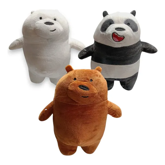 3 Pçs Ursos Sem Curso Pelúcia Bears Panda Pardo Polar