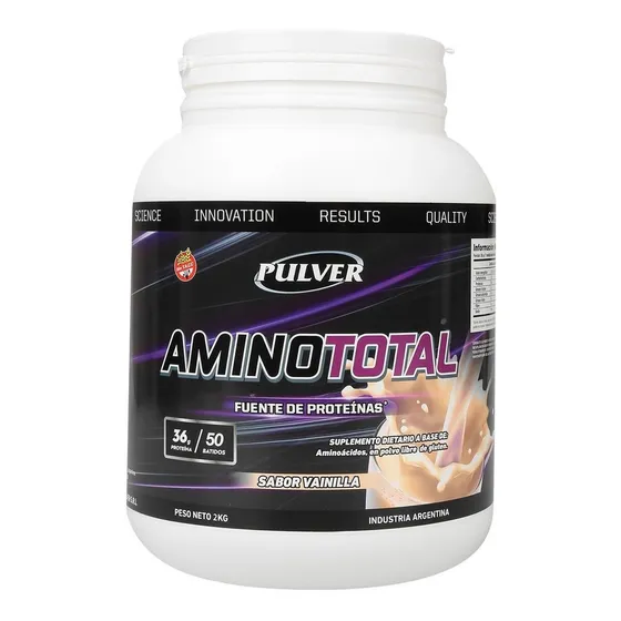Pulver Amino Total 2 Kg Masa Muscular Amino+proteina Sabor Vainilla