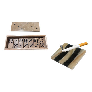 Domino De Ónix Y Cenicero Para Caballero Regalo Hombre Domino De Ónix Y Cenicero Para Caballero Regalo Hombre