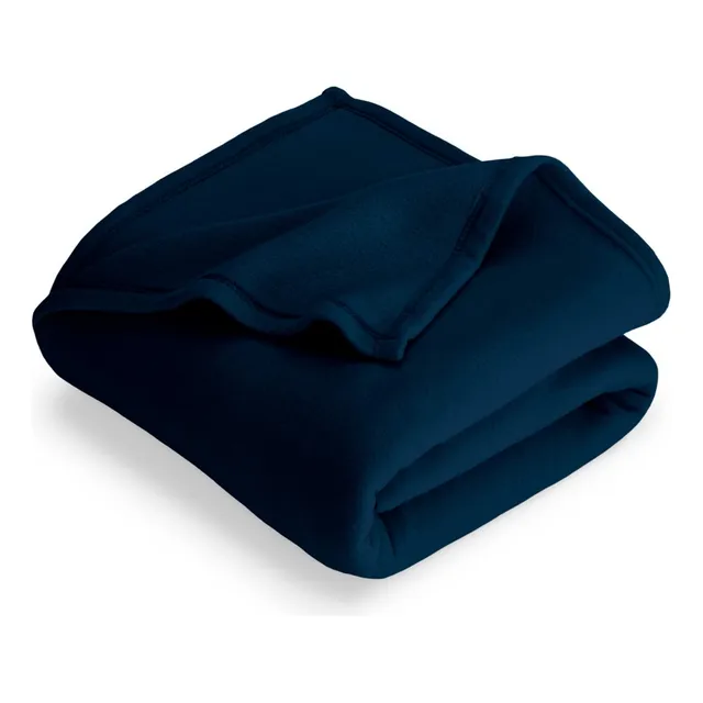 Colcha Polar Color Azul Marino Premium Gruesa Queen Azul Marino Lisa