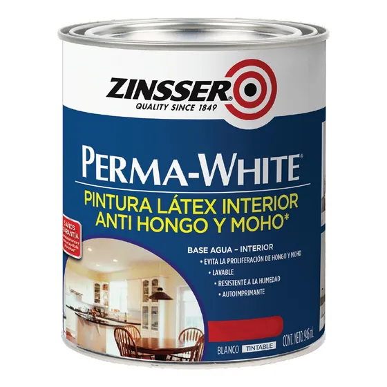 Pintura Latex Interior Perma White Antihongo Zinsser 1lt