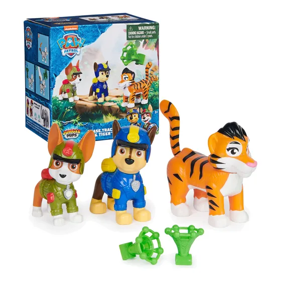 Figuras De Acción Paw Patrol Jungle Pups Chase, Tracker Y Ti