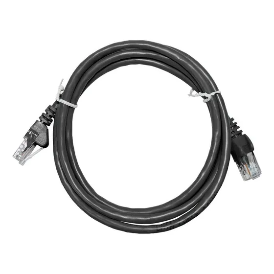 Kit 20x Cabo Rede Patch Cord Cat5e 2,5m Gigabit Preto Rj45