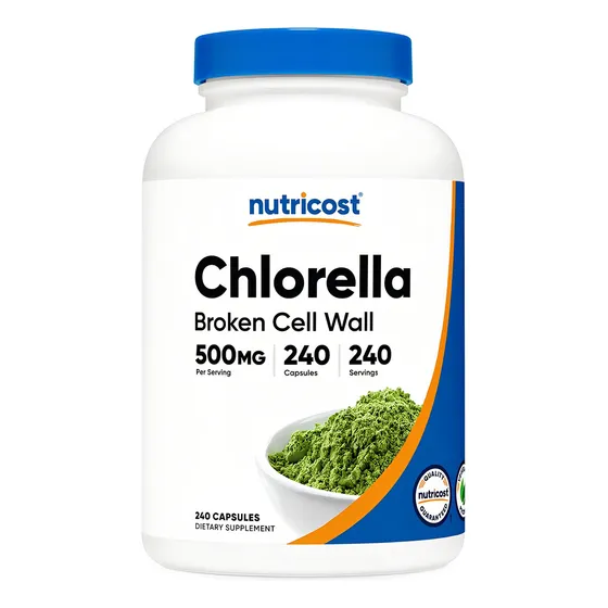 Nutricost Chlorella Broken Cell Wall 500mg 240 Capsules Sabor Sin Sabor