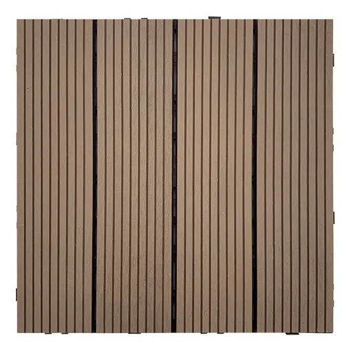 Baldosas Deck Wpc 30x30cm Rayado Para Exterior Color Chocolate