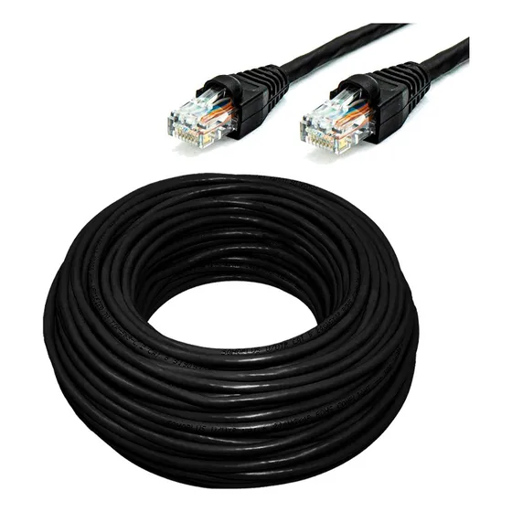 Cabo De Rede 80 Metros Cat5 Já Montado Uso Internet Roteador