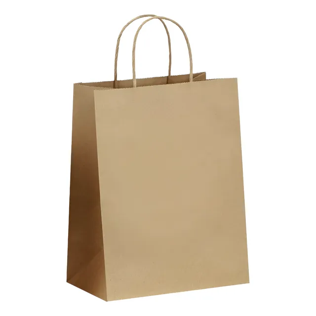 Bolsas Kraft 34x22 Con Asa Trenzada X10 Unidades