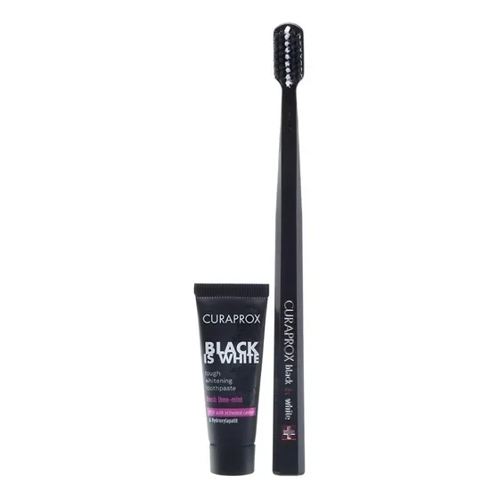 Escova Dente Curaprox Cs5460 Black + Creme Dental Black 8 Ml