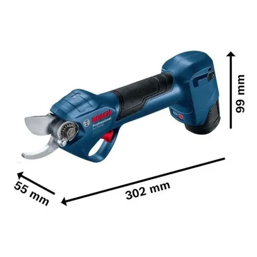 Tijeras de podar inalámbrica Bosch Pro Pruner Brushless 12V 2 baterías y maletín azul aqua