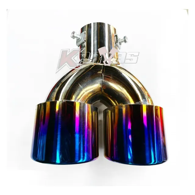 Cola De Escape Recta Doble Salida Acero Inox Auto Karvas