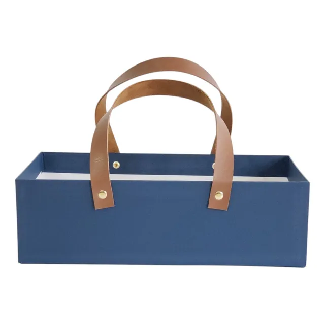 Cesta Cartonada Com Alça 30x16,5x9 Cm M2 Azul Escuro