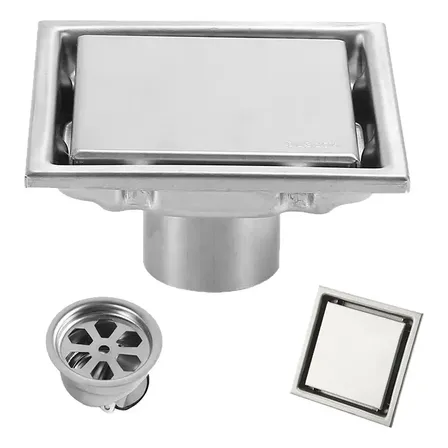 Ralo Inox Square Tampa Invisível Oculta 15x15/10x10