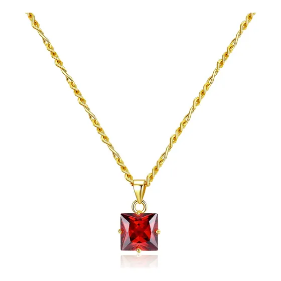 Espere Collar De Cadena Figaro Con Colgante De Circonita Cúb