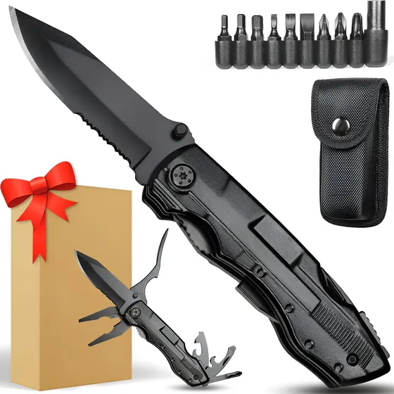 Navajas Cuchillo Multiherramien Accesorios Camping Pesca Negro