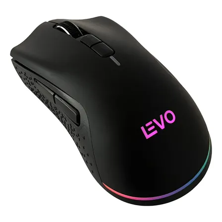 Mouse Gamer Inalambrico RGB NovaStrike Negro LEVO