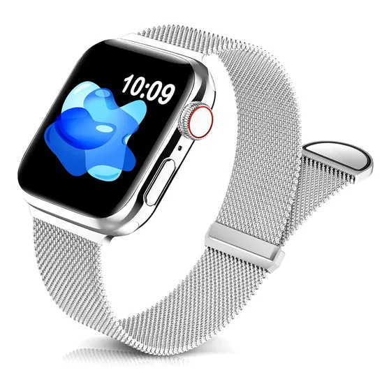 Correa Metálica Magnética Para Apple Watch Plata 38/40/41