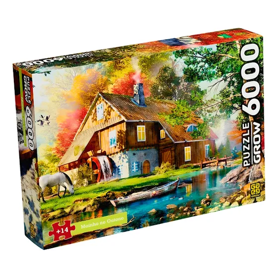 Quebra Cabeça Puzzle 6000 Peças Moinho No Outono Grow