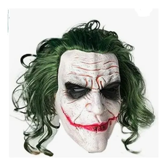 Máscara De Jocker Batman Halloween Sonriente Y Con Peluca