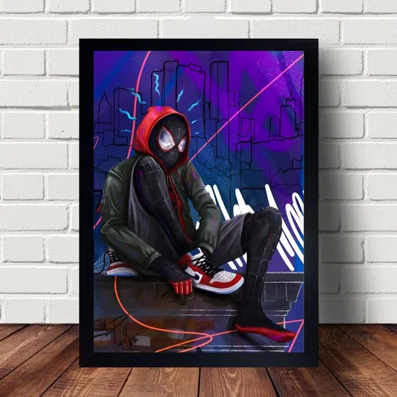 Quadro Poster Do Homem-aranha O Herói Adolescente Moldura A3