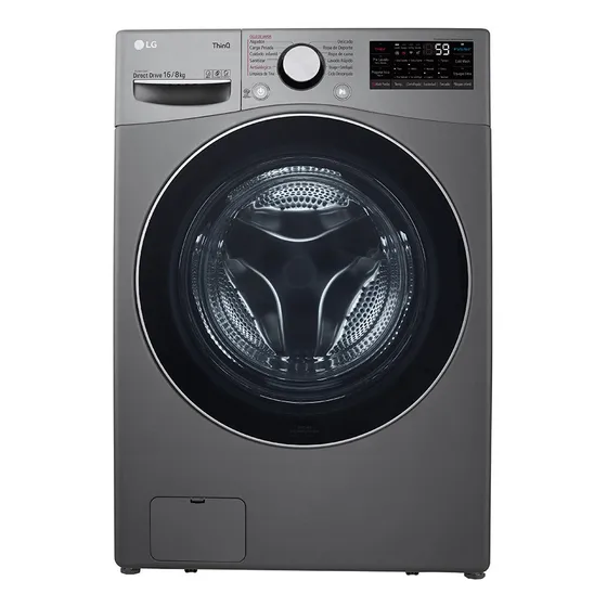 Lavadora Secadora LG Carga Frontal 16kg Ai Turbowash Silver