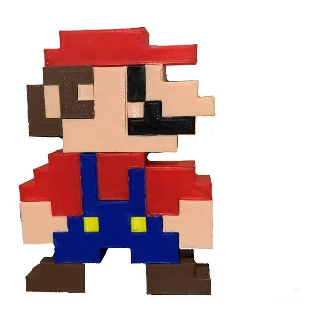 Figura Super Mario Bros Nintendo Nes 8 Bit Retro 3d Pixel