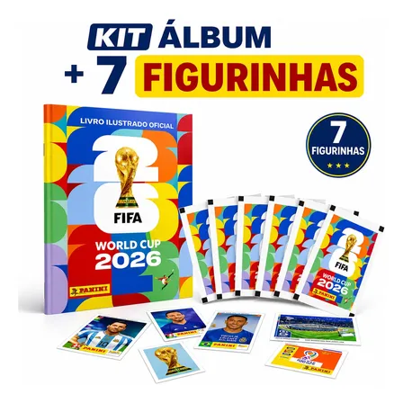 Álbum Copa Do Mundo Fifa 2026 + 7 Figurinhas Envio Imediato