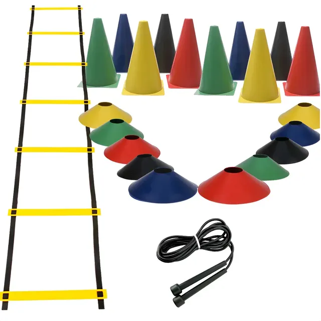 Kit Funcional Escada + Corda + Pratos + Cones Treino Complet