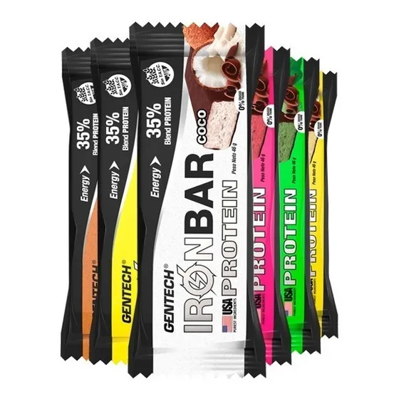 Barra Proteinas Iron Bar Gentech 3 Cajas 20 Unidades C/u