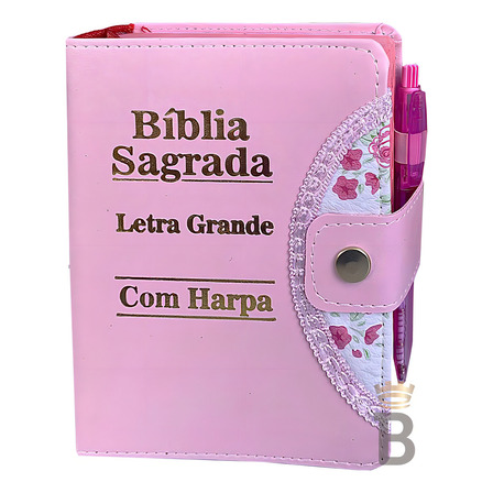 Bíblia Sagrada Feminina Letra Grande Botão Rosa Com Harpa Rei Das Bíblias Bíblia Sagrada Feminina Letra Grande Botão Rosa Com Harpa Rei Das Bíblias