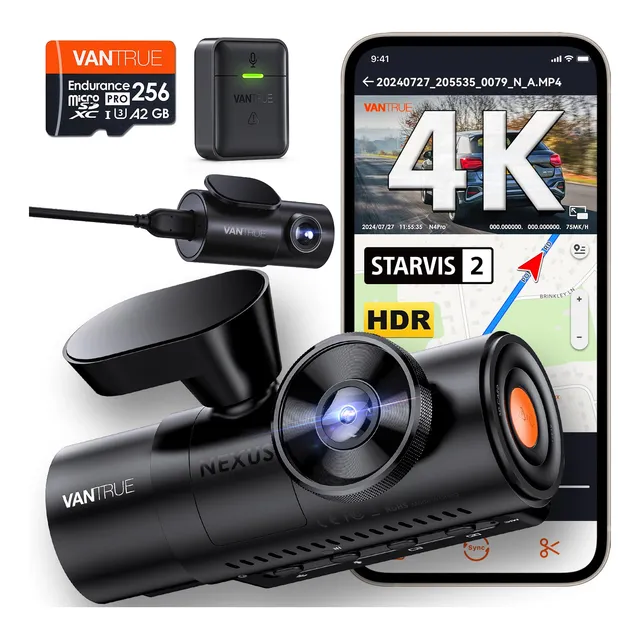 Pack Vantrue N4 Pro 4k: Dashcam De 3 Canales Con Control Ina