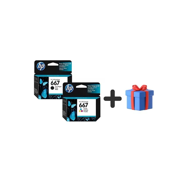 Hp 667 Cartuchos Combo Negro Tricolor + Regalo Sorpresa