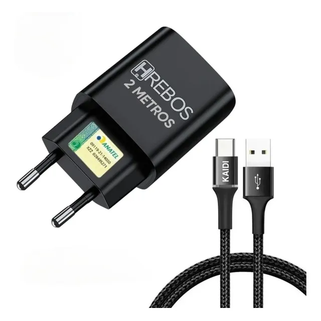 Carregador Com Cabo 2 Metros Usb C Turbo Para Galaxy Samsung
