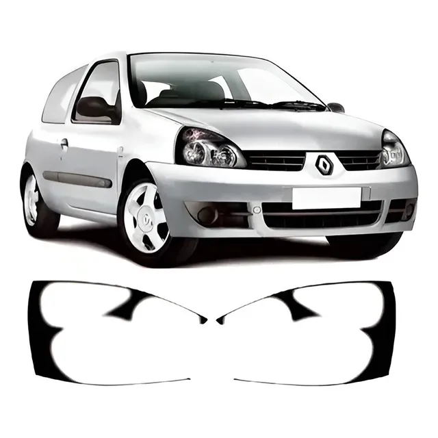 Adesivo Aplique Farol Máscara Negra Renault Clio 2004 A 2012