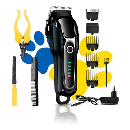 Máquina De Tosa Profissional Pet Cães Gato Cachorro Bivolt Preto 127/220v