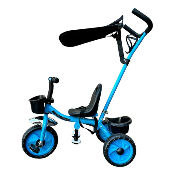 Triciclo Fiat 500 Manija Direccional Y Capota Removible Azul