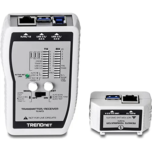 Probador De Cables Vdv Y Usb Trendnet, Tc-nt3, Negro