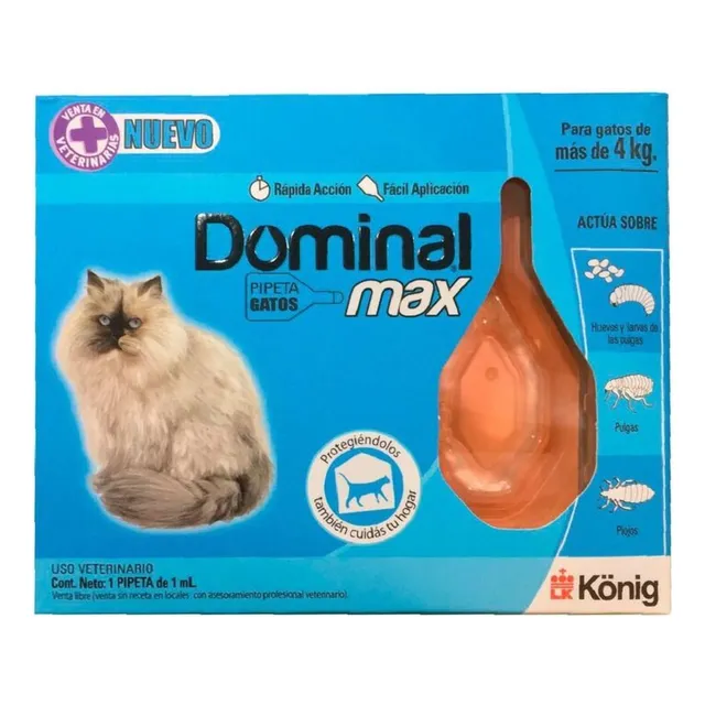 Pipeta Anti Pulgas Y Garrapatas Dominal Max Gatos Mas De 4kg