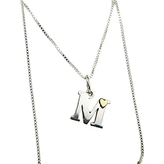 Conjunto Plata Y Oro Cadena Plata+ Dije Inicial Plata Y Oro