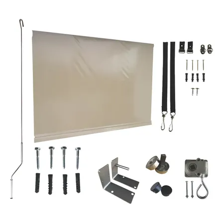 Kit Para Toldo Retrátil + Lona De 4,00x2,30 Kit Cor Bege