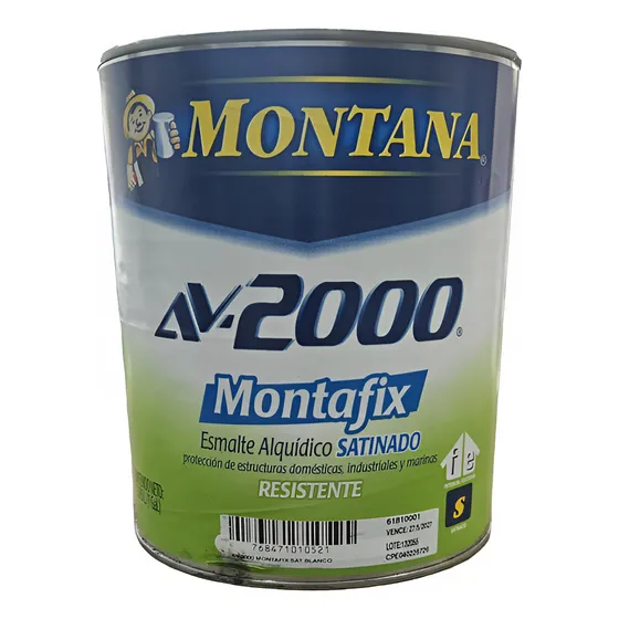Pintura Esmalte Satinado Negro Montana Av2000 Montafix. Gal