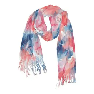 Bufanda Larga De Mujer En Acuarela, Abrigada Para Invierno Bufanda Larga De Mujer En Acuarela, Abrigada Para Invierno
