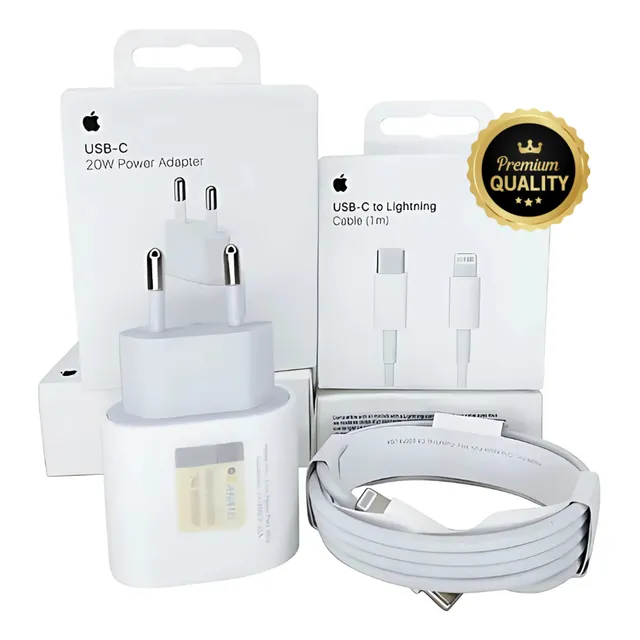 Kit Carregador Turbo 20w E Cabo Lightning Original Apple